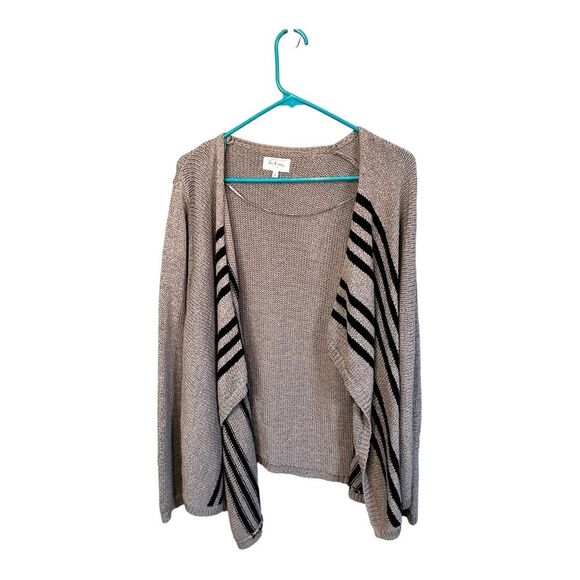 Lou & Grey open front cardigan tan & black size large - Picture 1 of 5